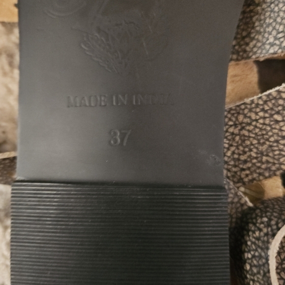 Free People Womens Gray Leather Sunever Boho Chic Gladiator Sandals 37 - Picture 9 of 12